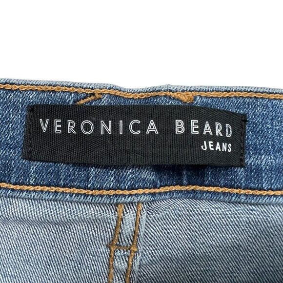 Veronica Beard Raw Hem Slight Flare Button Fly Waterfall Wash Jeans 29/8 - Picture 4 of 8